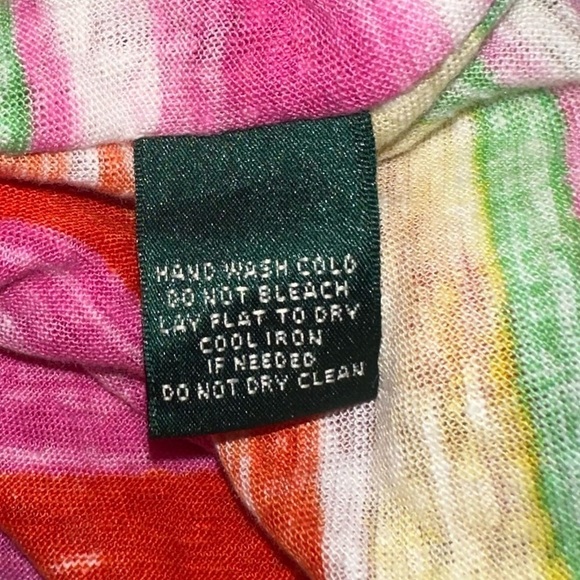 Ralph Lauren 100% Linen Women’s Oversized Colorful Striped Slouchy Blouse Sz M - Picture 5 of 8